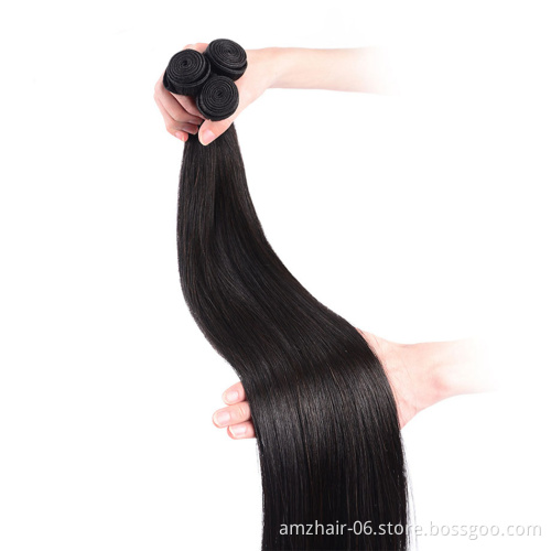 Raw Long 40 Inch Raw Indian Human Hair Straight Bundles 10A Grade Cuticle Aligned Natural Human Hair Weave Extension For Women